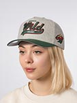 Бейсболка MITCHELL NESS арт. HP14539-MWIGREY Minnesota Wild NHL (серый / зеленый)